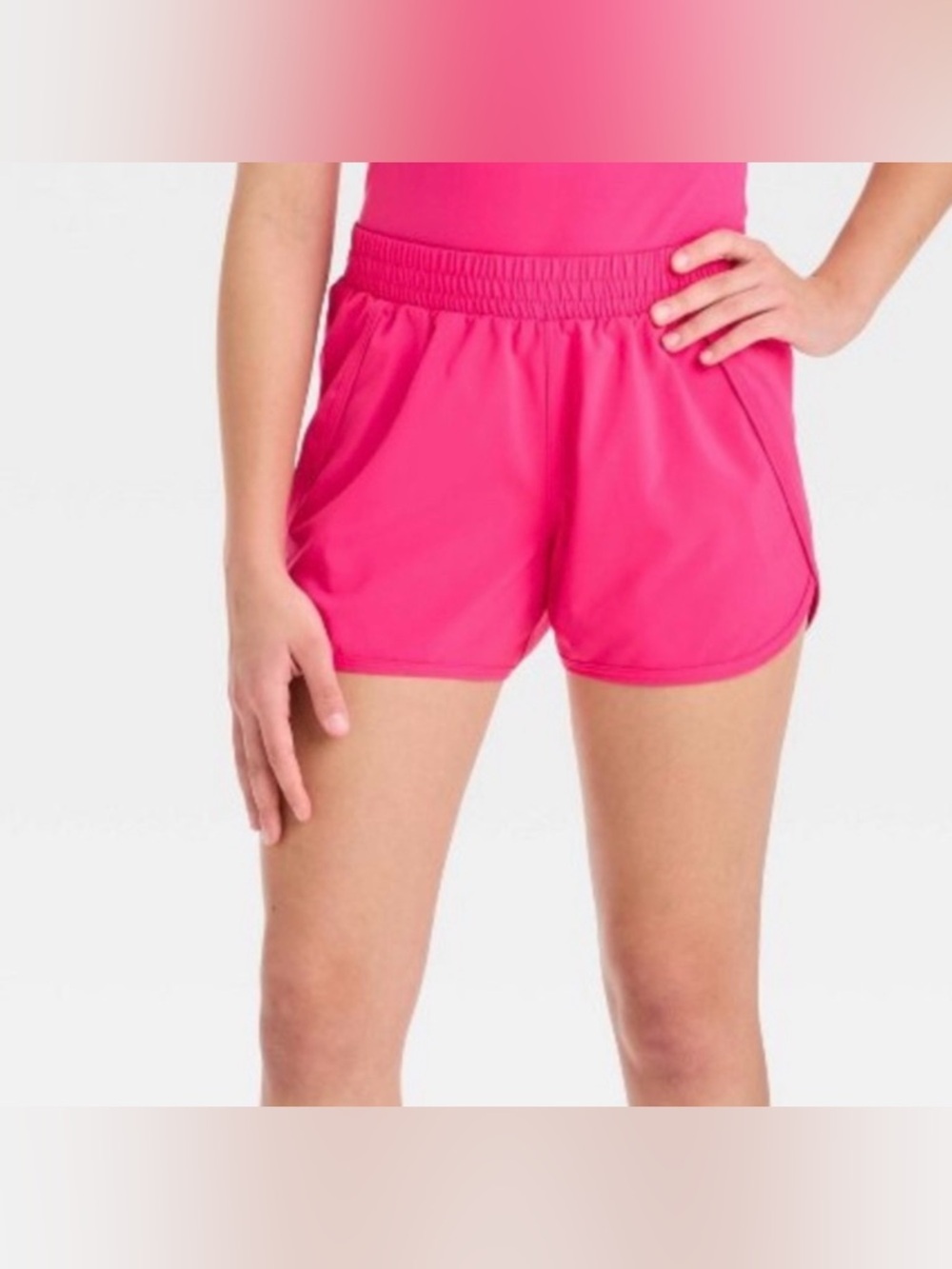NWT Girls 14 Bright Hot Pink Athletic Shorts